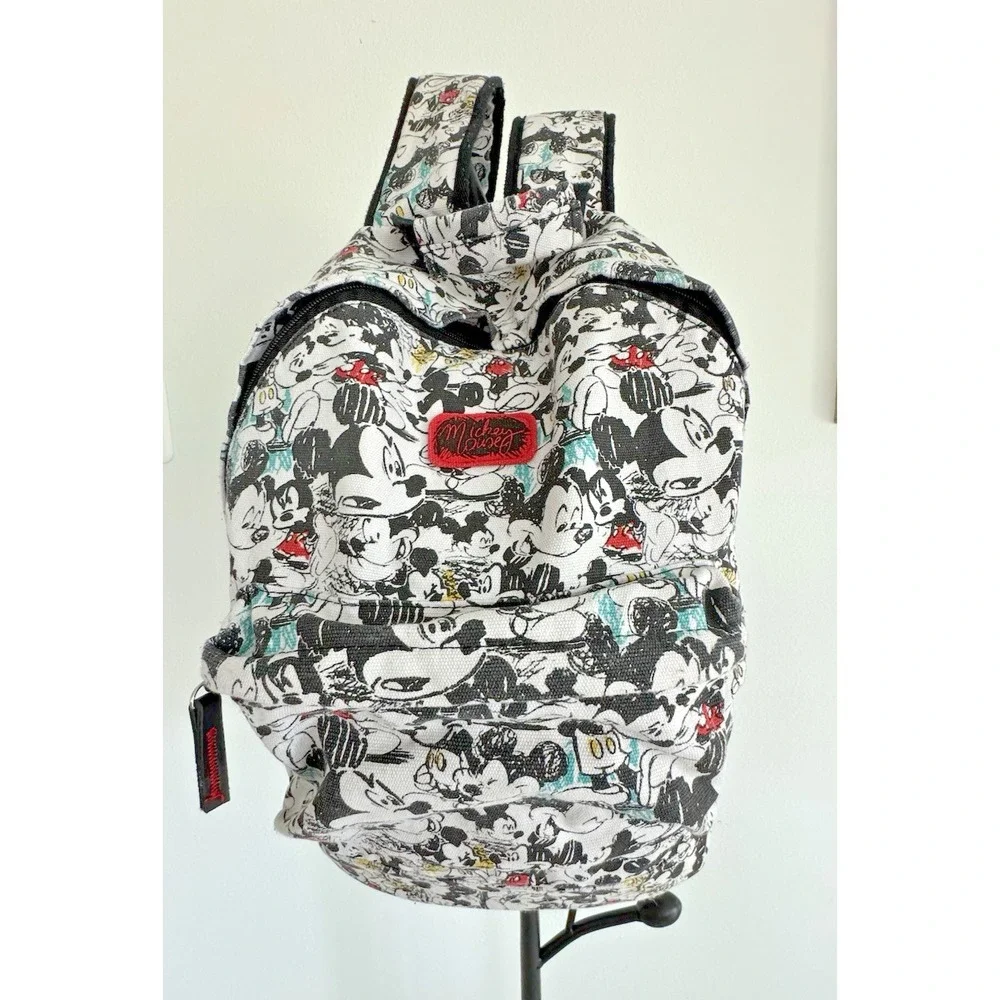 Disneyland Paris Mickey Mouse Official Backpack EuroDisney Black & White Canvas